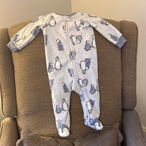 Carter's Gray Penguin Print Footie